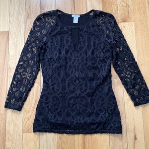 Cachè Beautiful Black Laced Top